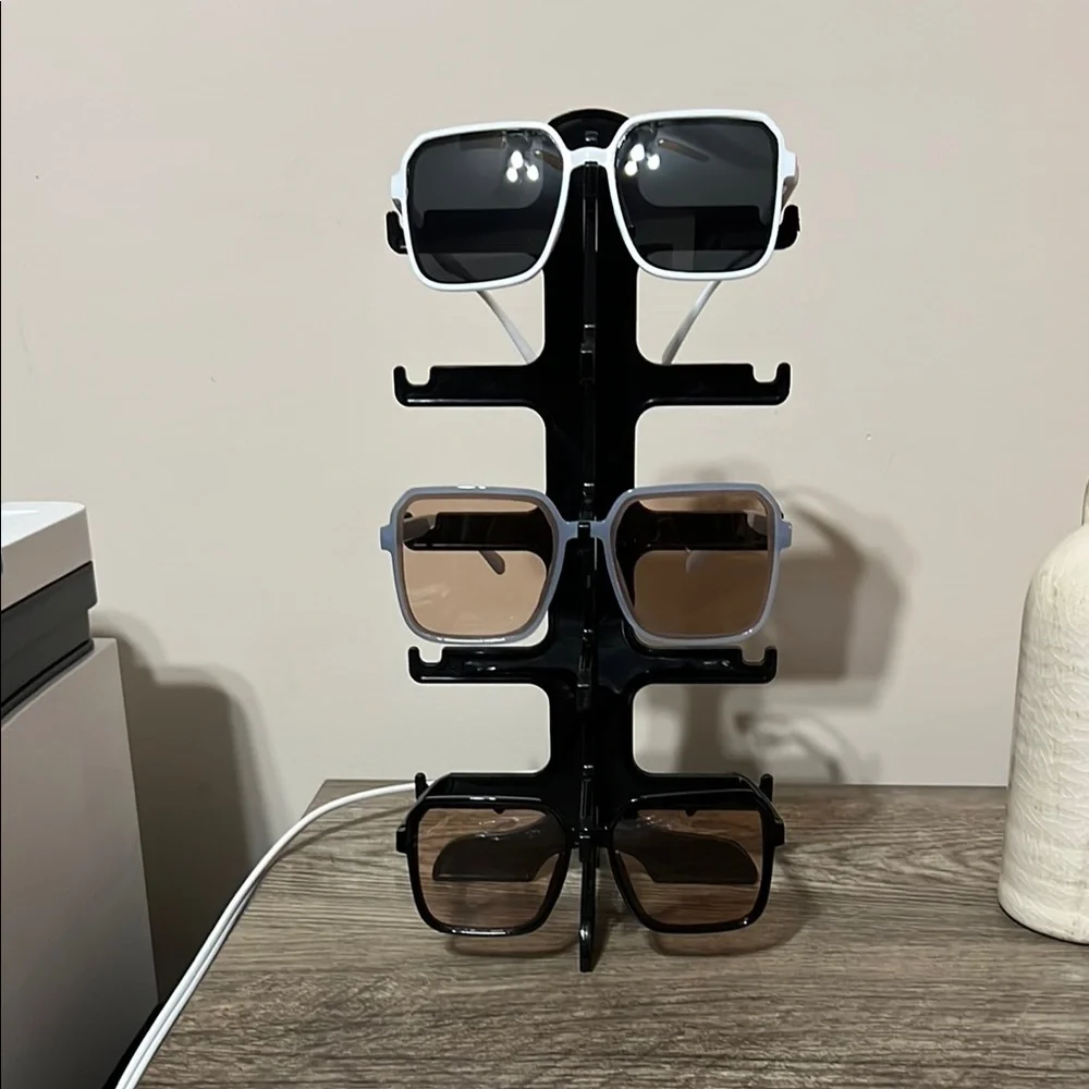 Stylish Blue and Tan Smart Glasses